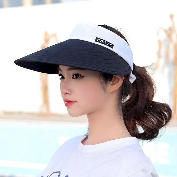 Gambar Topi Golf Topi Pantai Fashion Wanita Korea Adjustable Anti Uv - Hitam/Putih dari Miss Curiosity. undefined Tokopedia