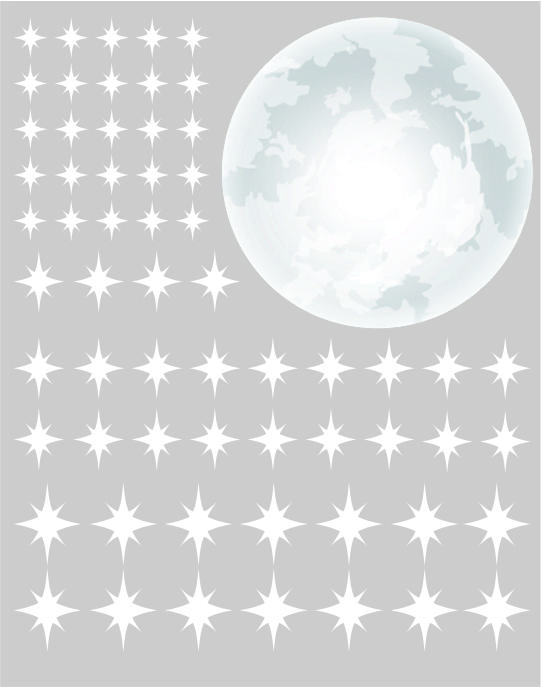 Gambar STIKER STICKER BULAN BINTANG HIASAN DINDING - REFLEKTIF dari Kios PeDe undefined Tokopedia