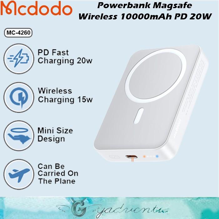 Gambar MCDODO Powerbank Magsafe iPhone 12 Wireless Fast Charging 10000MAH 20W - MC-4260 WHT dari GADVENTIA Kota Administrasi Jakarta Barat Tokopedia