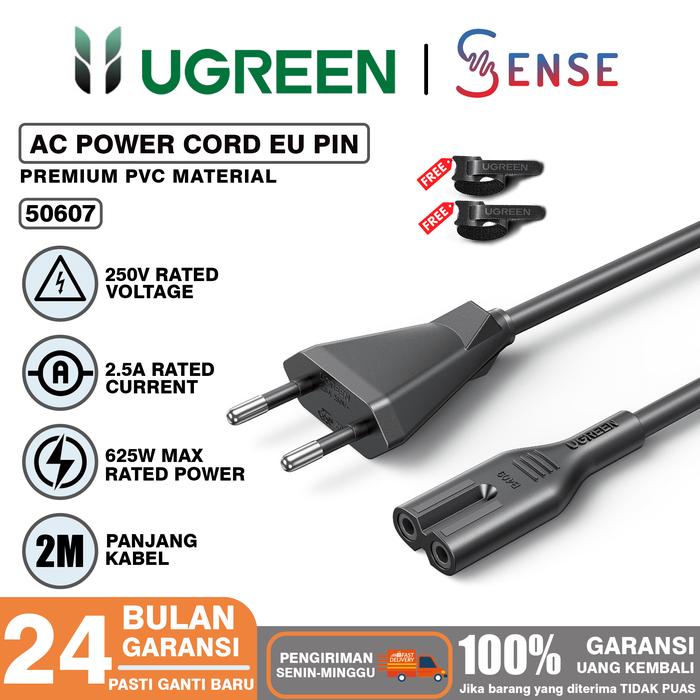 Gambar UGREEN Kabel Power Cord CPU PC Laptop Komputer Monitor Printer 3Lubang - 50607 2M dari SENSE OFFICIAL STORE undefined Tokopedia