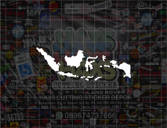Gambar Cutting Sticker Peta Indonesia / Indonesia Map 8.5 CM x 3 CM - Putih dari Haxs Cutting Sticker undefined Tokopedia