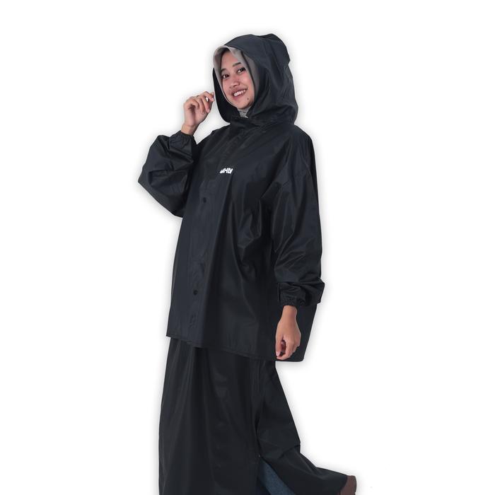 Gambar Jas Hujan KHN Rok Sealing Press Anti Rembes Bonus Pouch Setelan Atas Bawah - Hitam dari KHN Store undefined Tokopedia