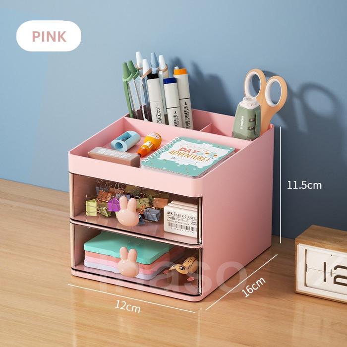 Gambar Inaso Rak Kosmetik Laci Tingkat Laci Susun Aesthetic Lemari Make Up - Pink dari CV PUTRA BINTANG undefined Tokopedia