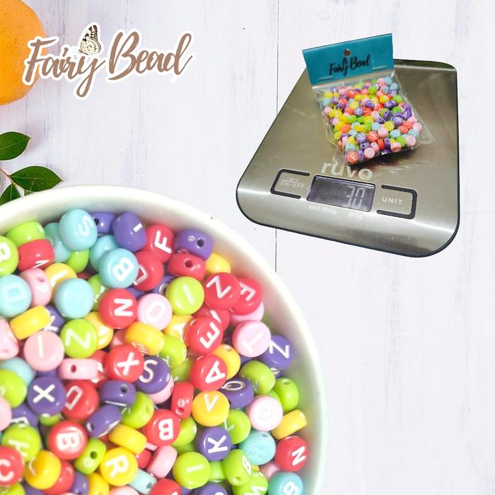 Gambar (30g) Alphabet Beads Huruf Mote Huruf Bahan Aksesoris - L8 dari Fairy Bead undefined Tokopedia