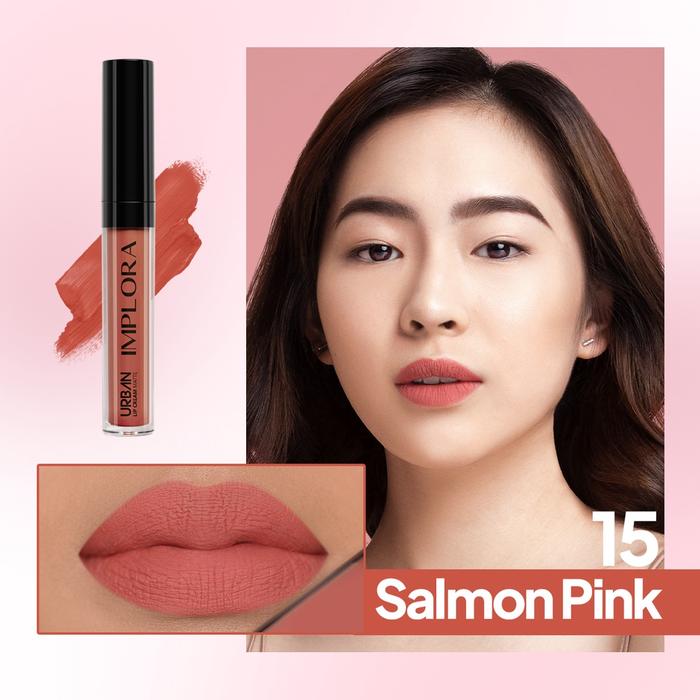Gambar Implora Urban Lip Cream Matte Red Bean | Brown Sugar - 15. Salmon Pink dari Mega Beauty Fashindo undefined Tokopedia