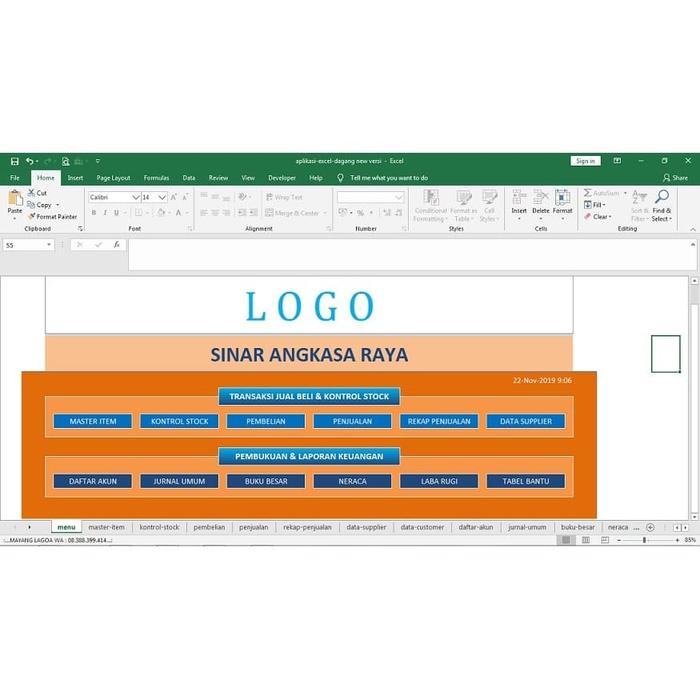 Gambar Modul Program Software Aplikasi Excel Penjualan & Keuangan dari Mayang Lagoa Store undefined Tokopedia