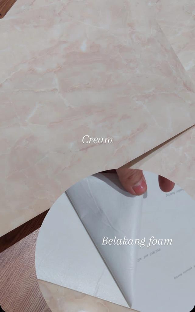 Gambar wallpaper dinding granit marmer marble UK 60X30CM - FOAM CREAM 002, 60x30cm dari Living Home interior undefined Tokopedia