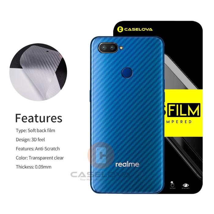 Jual Oppo Realme Pro Garskin Back Skin Carbon Anti gores