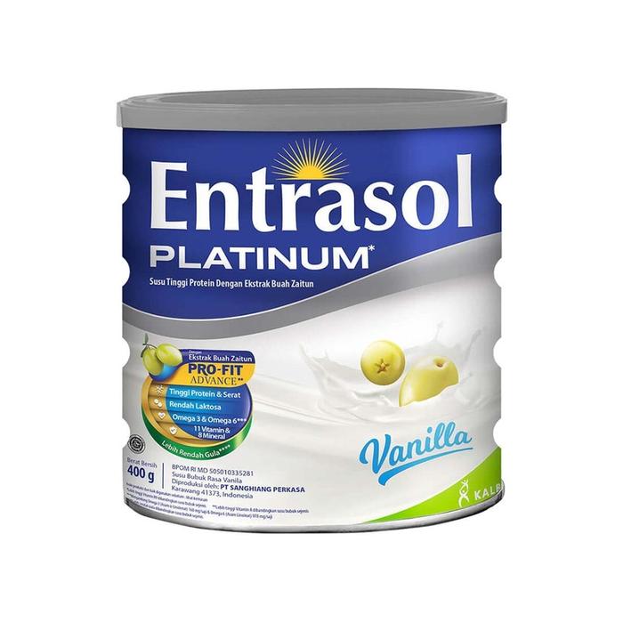 Gambar SUSU ENTRASOL PLATINUM VANILLA EKSTRAK ZAITUN PRO-VIT ADVANCE 400 GR dari Apotek Sobat Buaji undefined Tokopedia