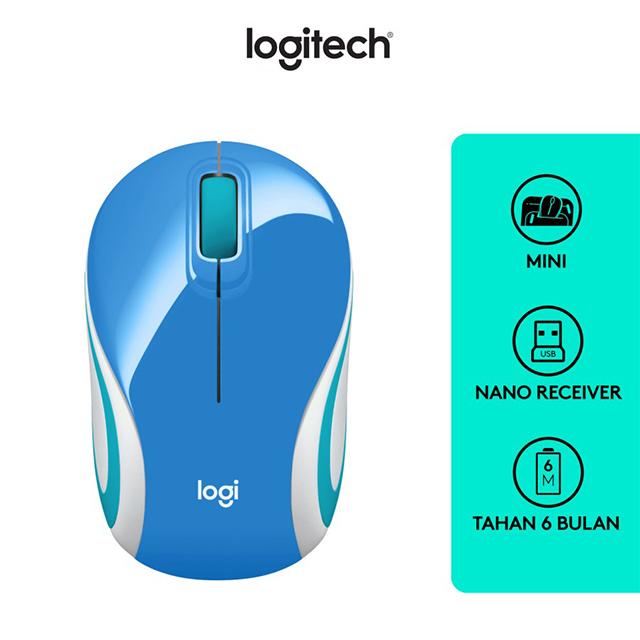 Gambar Logitech M187 Mouse Wireless Mini Portable - Blue - Blue dari Plaza IT Store undefined Tokopedia