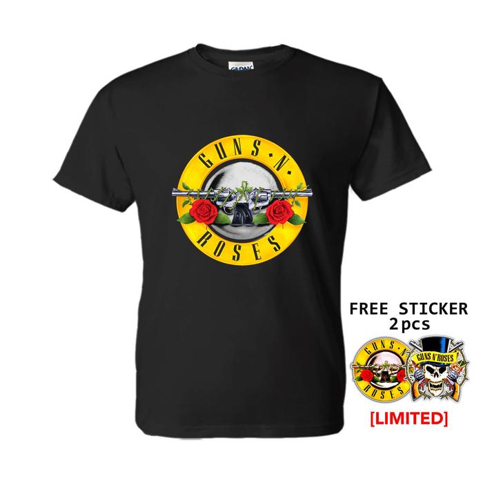 Kaos GUNS N ROSES GNR HISTORY LOGO Hitam, M