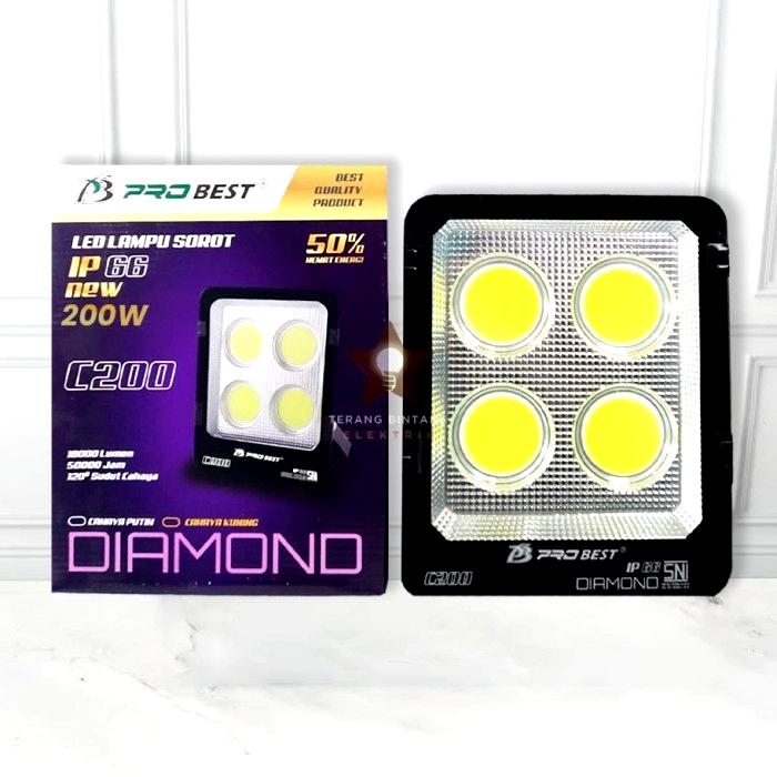Gambar Lampu sorot LED cob 200 Watt 200 W flood light Pro Best Diamond - putih cob PB dari Terang Bintang Elektrik undefined Tokopedia