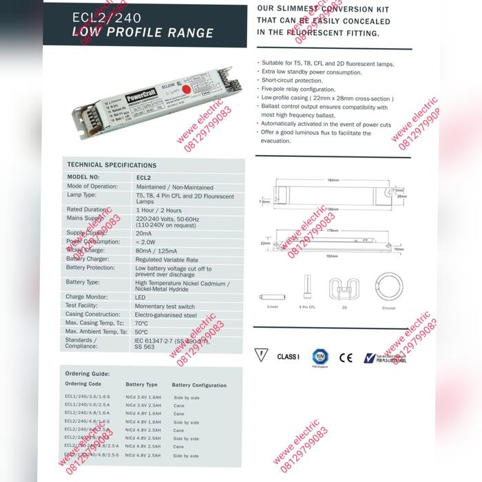 Jual emergency nicad battery power pack powercraft power craft - ECL 2 ...