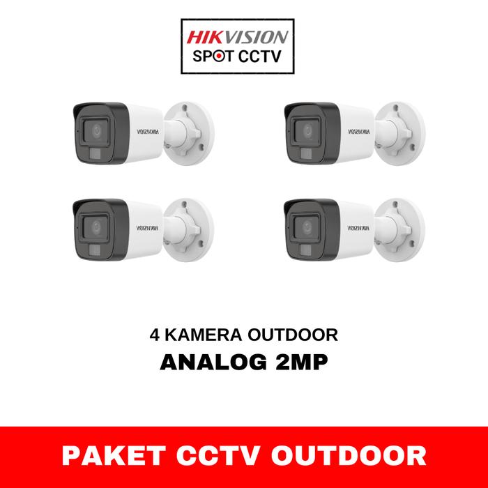 Gambar PAKET 4 CHANNEL CCTV ANALOG 2MP HIKVISION BERGARANSI - OUTDOOR dari Spot CCTV undefined Tokopedia