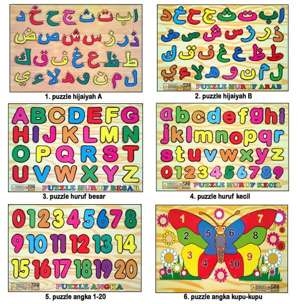 Gambar Mainan Anak Puzzle Kayu Hijaiyah Huruf Angka Hewan Tubuh Edukasi - 2 dari Malva Toys undefined Tokopedia