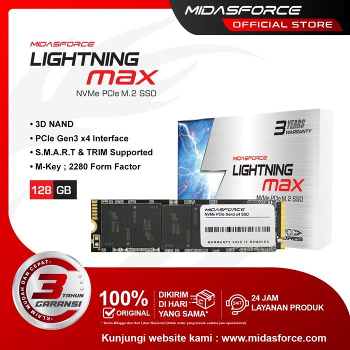 Jual SSD NVME 128GB Midasforce Lightning Max PCIe Gen3 x4