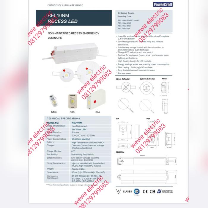 Gambar lampu led emergenci emergency powercraft power craft rel10nm rel 10nm - REL 10 NM dari PROLED ELECTRIC undefined Tokopedia