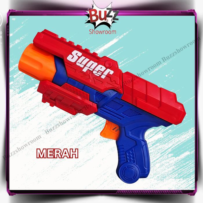 Gambar Mainan Anak Pistol Tembakan Nerf Peluru Busa Soft Bullet Gun - Merah dari Buzzshowroom undefined Tokopedia