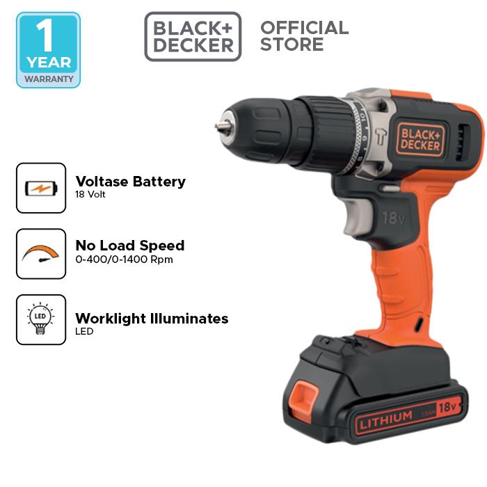 Gambar Black+Decker Bor Listrik Hammer Drill Cordless 18 Volt (BCD003C1-B1) - BCD003C1 Only dari Black&Decker ID undefined Tokopedia