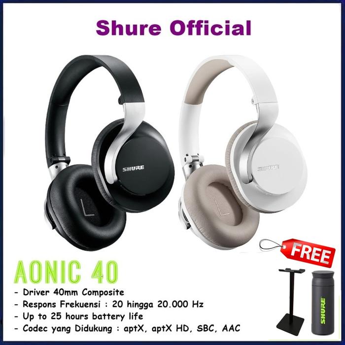 Gambar Shure AONIC 40 Over Ear Wireless Bluetooth ANC Headphones Aonic40 - Hitam dari ORIGINAL IT SHOP undefined Tokopedia