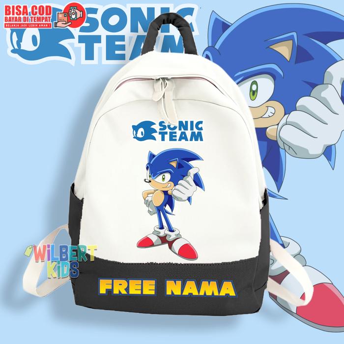 Gambar Tas Anak TK SD Sonic The Hedgehog / Ransel Anak Sonic Team - Hitam dari YESKEN STORE undefined Tokopedia