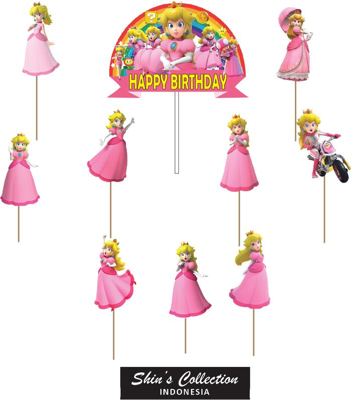 Gambar Cake topper Princess Peach solo super mario bros dari Depo Karakter ShinCollection undefined Tokopedia