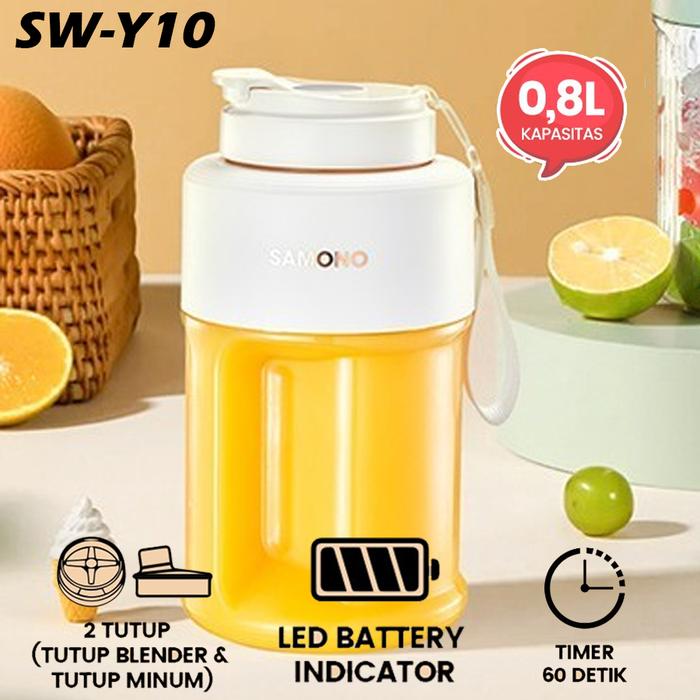 Gambar SAMONO Portable Blender Juicer Mixer Jus Buah Food Grade 350mL 1200mAH - SW-Y10 PUTIH dari GADVENTIA undefined Tokopedia