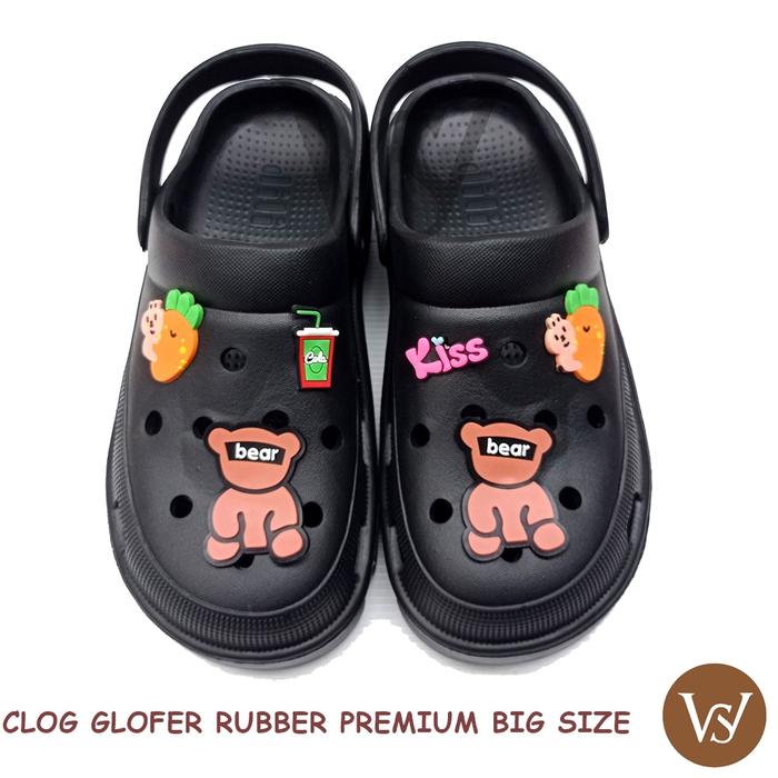 Gambar Sandal Slop Crocs Wanita Kasual Rubber Clog Glofer Premium Big Size - Hitam dari lamon undefined Tokopedia