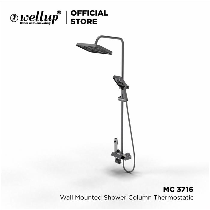 Gambar Wellup Shower Tiang Column Mixer Thermostatic Piano Hitam Black MC3716 - Grey dari Wellup undefined Tokopedia