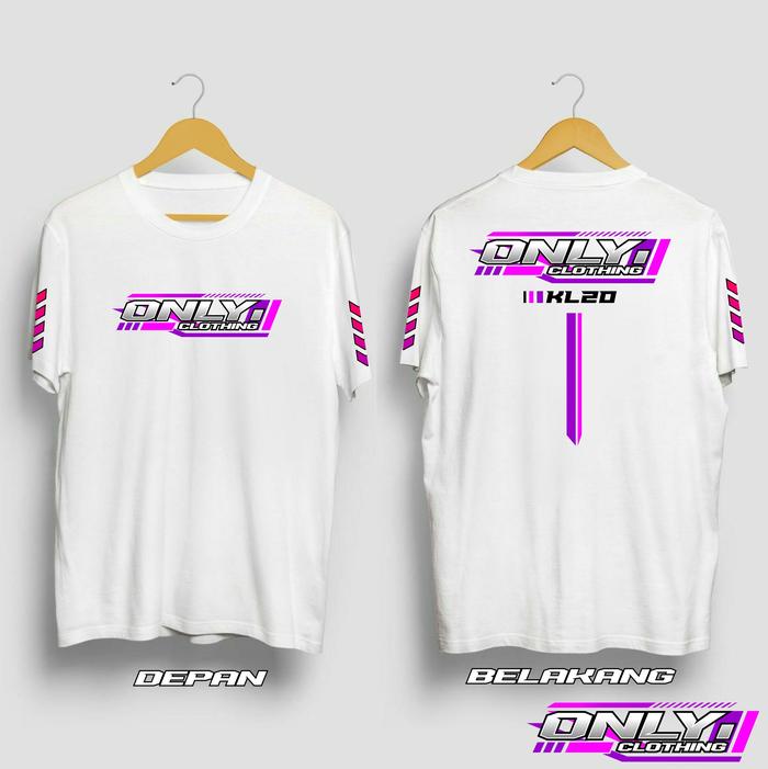Gambar KAOS RACING ONLY LENGAN PENDEK PRIA ATAU KAOS DISTRO RACING BAHAN CVC - Putih, M dari Kaoskulaku Blitar undefined Tokopedia