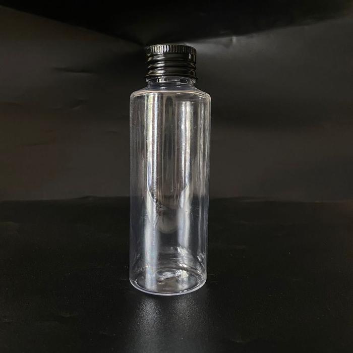 Gambar Botol RF 100ml Bening Tutup Ulir Aluminium / Botol Ulir Aluminium RF - ULIR HITAM N24 dari Gajebo Store undefined Tokopedia