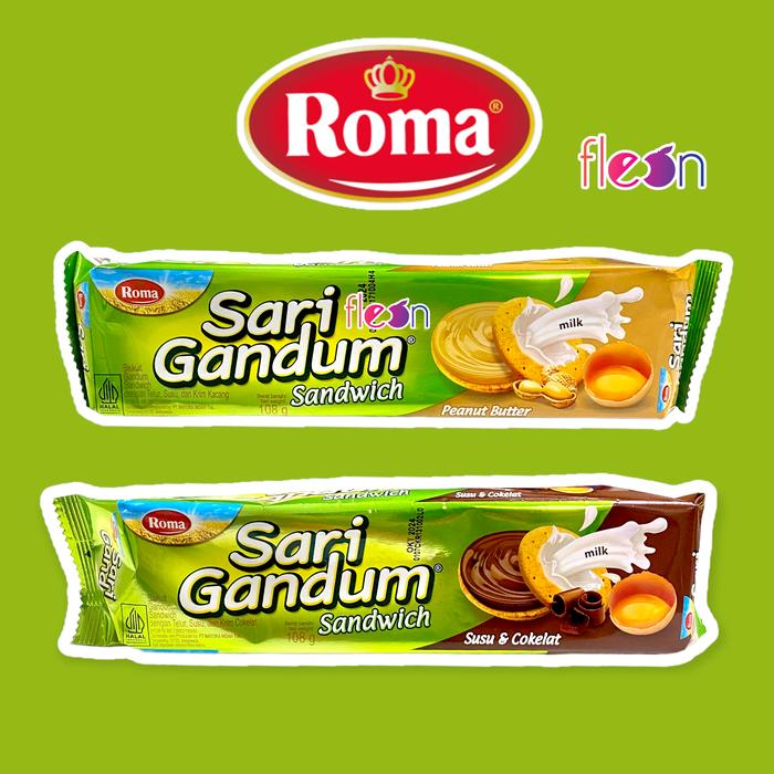 Gambar Roma Sari Gandum Sandwich Susu Cokelat 115 Gram - Peanut Butter dari FleonShop undefined Tokopedia