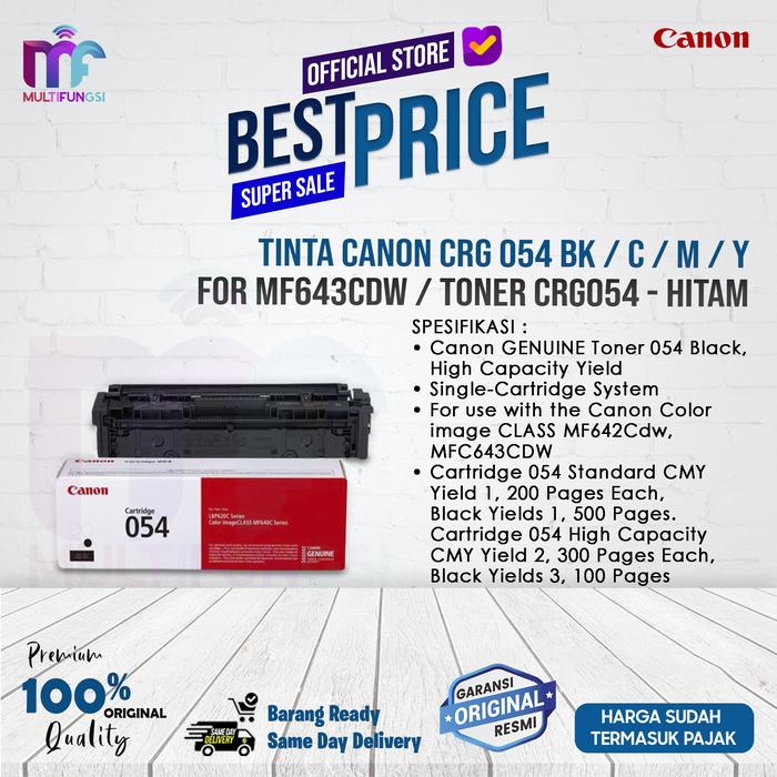 Gambar Canon Toner Catridge 054 Black/Cyan/Magenta/Yellow For MF643CDW CRG054 - Hitam dari Multifungsi Online undefined Tokopedia