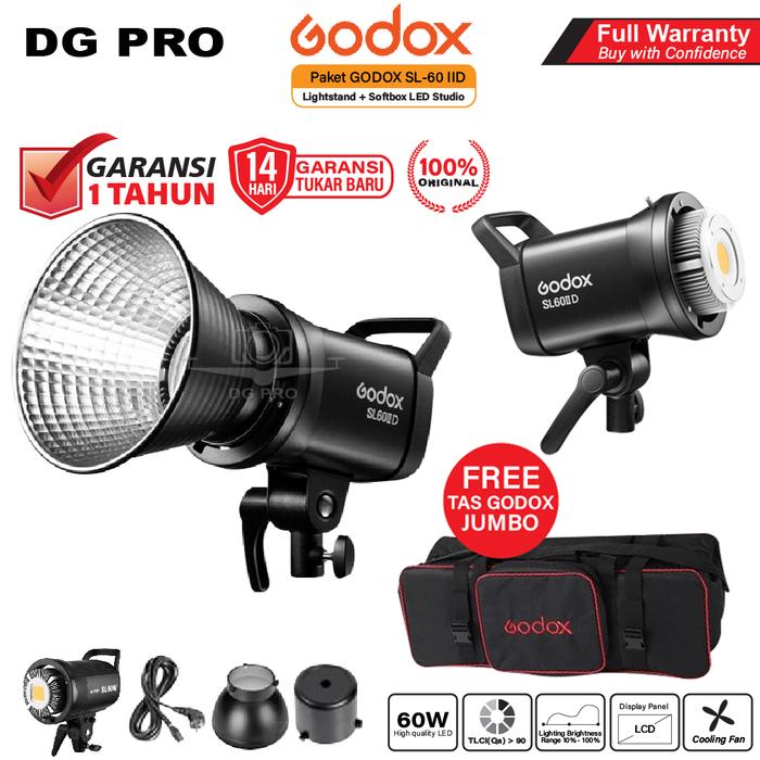 Gambar Godox SL60IID Daylight LED Studio Video Light SL60II D / SL60 II D Lampu Studio SL 60II D - UNIT TANPA STAN, TANPA TAS dari DG PRO KAMERA undefined Tokopedia