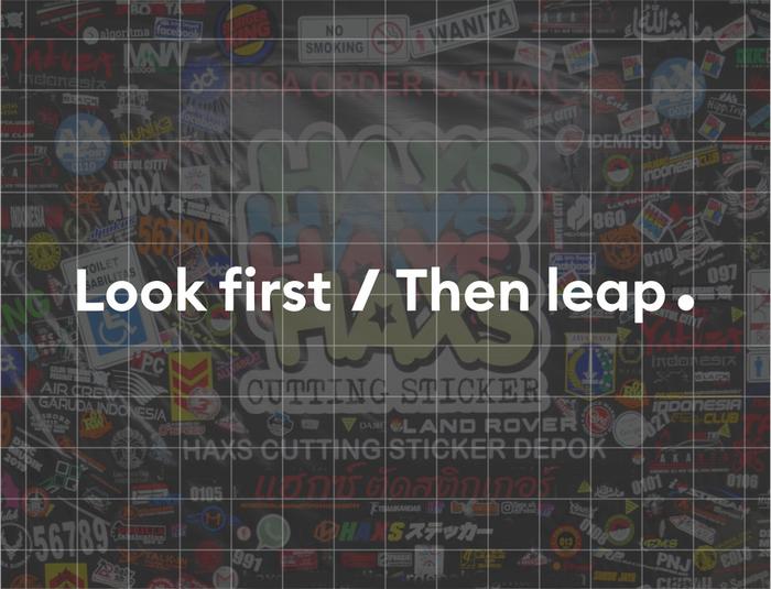 Gambar Cutting Sticker Look First Then Leap Ukuran 12 Cm Untuk Motor - Putih dari Haxs Cutting Sticker undefined Tokopedia