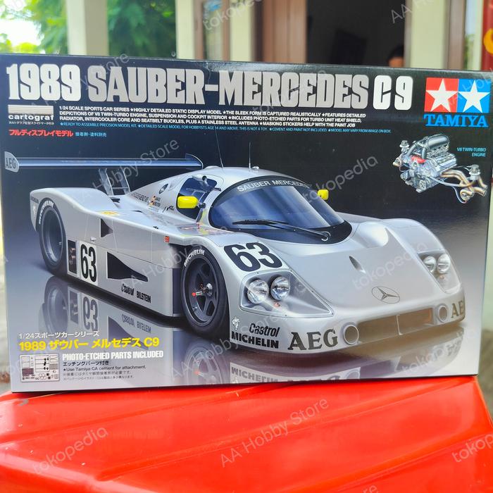 Gambar Tamiya 24359 1989 Sauber-Mercedes C9 1/24 scale model kit dari AA Hobby Store undefined Tokopedia