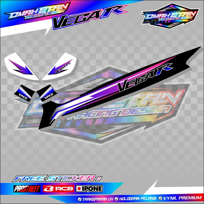 Gambar STRIPING VARIASI MOTOR YAMAHA VEGA R / STICKERS LIST MOTOR VEGA R - Rainbow, HOLOGRAM dari Petrok Striping undefined Tokopedia