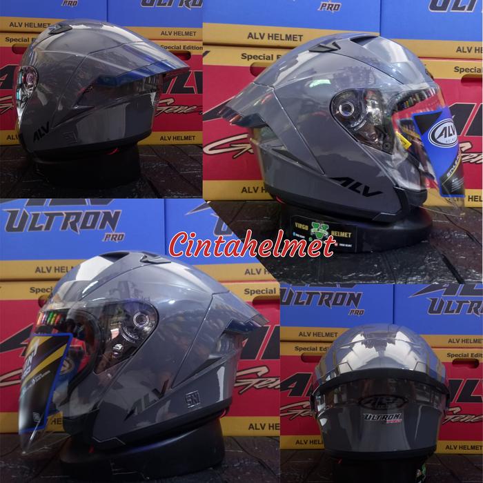 Gambar HELM ALV ULTRON PRO SOLID GUNMETAL SNI - Stone Grey glos, XL dari CINTAHELMET2 undefined Tokopedia
