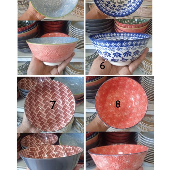Gambar Almira Mangkuk Keramik Bohemian Bowl 6" - Motif 2 Sisi - motif via chat dari Almira Sentosa Bandung undefined Tokopedia