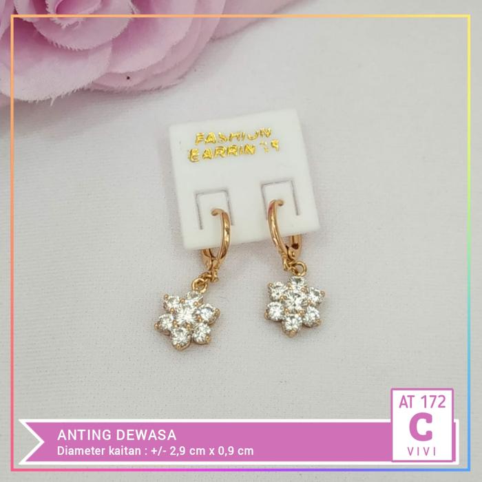 Gambar Anting xuping anting dewasa permata simple perhiasan lapis emas AT 172 - C dari Goodjewelry undefined Tokopedia