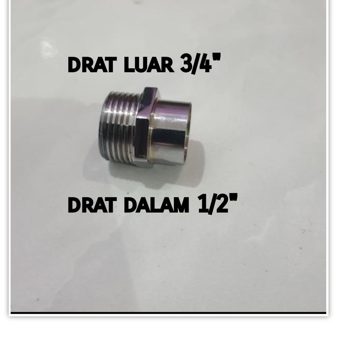 Gambar Sok kran 3/4" x 1/2" inch sock sambungan neple drat luar dalam dari nsabadi surabaya undefined Tokopedia