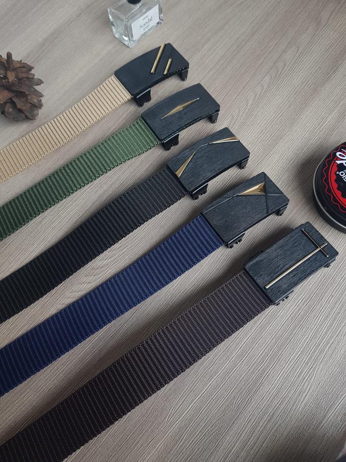 Gambar IKAT PINGGANG PRIA DEWASA / SABUK COWOK KAIN BANDARA GESPER RELL - Model Gold, hijau army dari HL accessorize official store undefined Tokopedia