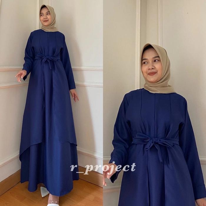 Gambar baju gamis syari terbaru murah dress Muslim Wanita Terlaris - Navy, L dari Lapak Jaya22 undefined Tokopedia