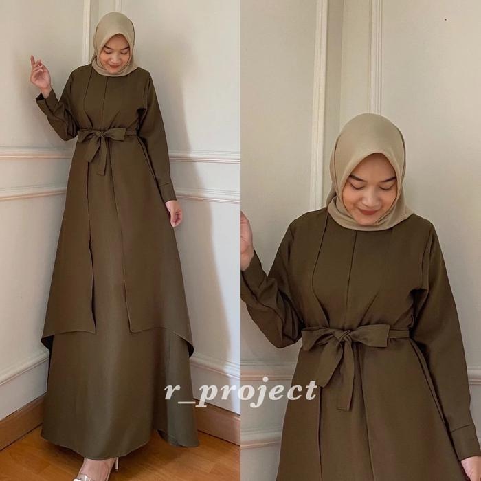 Gambar baju gamis syari terbaru murah dress Muslim Wanita Terlaris - Olive, M dari Lapak Jaya22 undefined Tokopedia