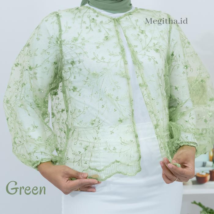 Gambar outer tille crop | atasan tille crop | brukat crop - Green dari megitha.id undefined Tokopedia