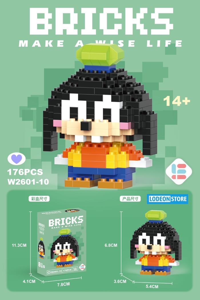 Gambar Brick Model Karakter Kartun - Nano Block - Mainan Balok Lele Brother - Goofy dari LODEON STORE undefined Tokopedia