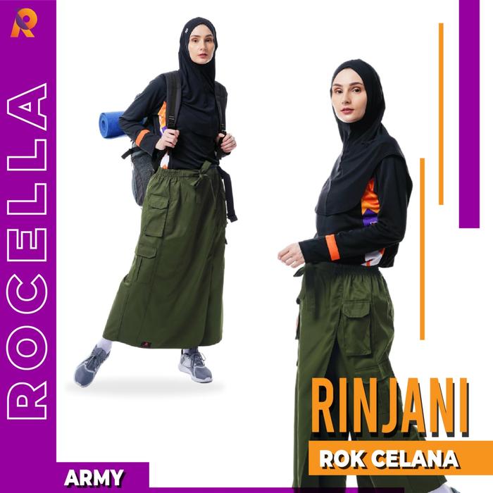 Gambar Rok Celana Olahraga Hiking Camping Outdoor Adventure Gunung Muslimah - Army, L-XL dari Rocella Store ID undefined Tokopedia