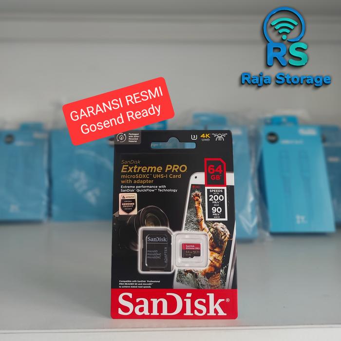SanDisk 64GB Micro SD Extreme PRO 95MB/s MicroSDXC UHS-I V30 di Raja  Storage Tokopedia