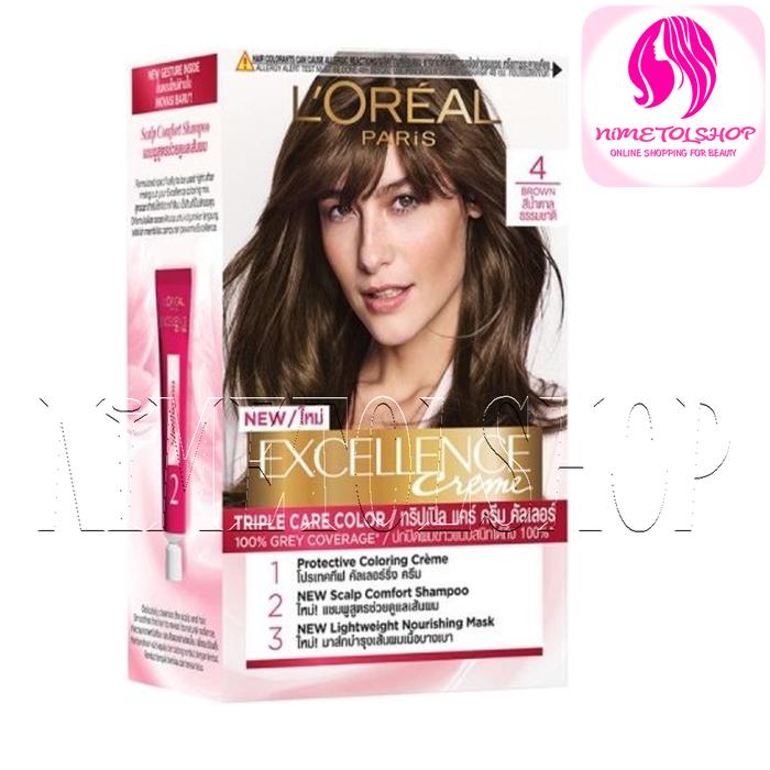 Gambar LOREAL Paris Excellence Hair Color L'oreal Cat Warna Rambut Permanen - 4 BROWN dari Nimetolshop undefined Tokopedia