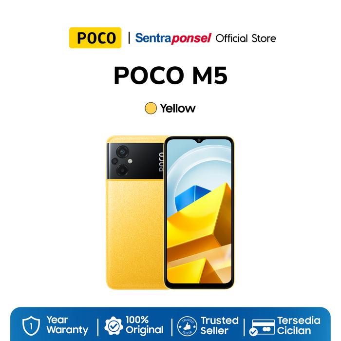 Gambar Handphone POCO M5 4G MediaTek Helio G99 - Garansi Resmi 1 Tahun - Yellow, 4GB+128GB dari sentraponselofficial undefined Tokopedia